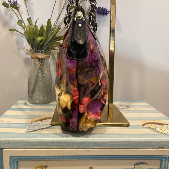 Ellen Tracy Purple Floral Shoulder Bag - Picture 4 of 7